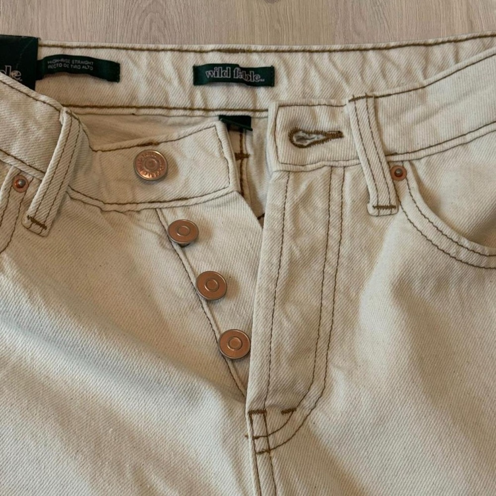 Wild Fable Cream High Rise Straight Jeans - Picture 2 of 5